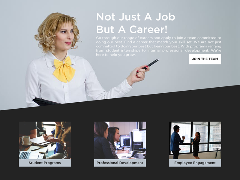 Career website header. Not just a job but a career! Created by Katherine Delorme.