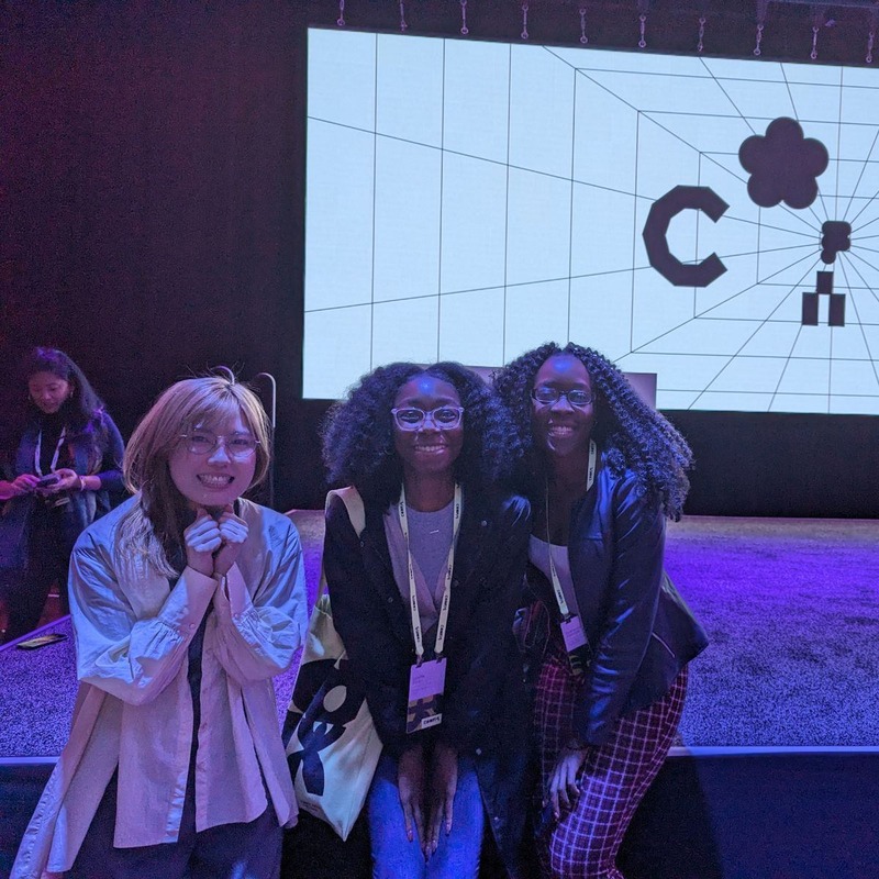 Config | The Figma Conference | Group Photo Katherine Delorme, Netty Davis, and Yuka Miyagi